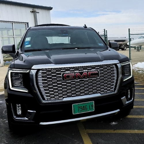 black color GMC limousine