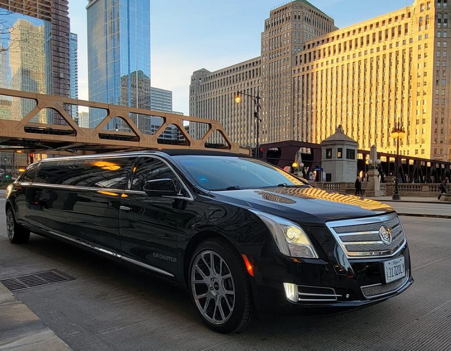 new limousine black limousine parked